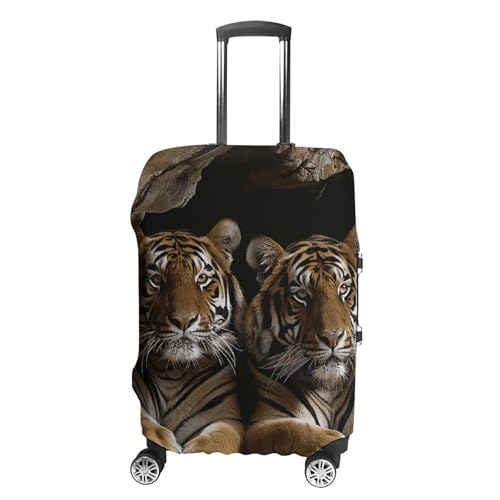 Tiger in Cave Luggage Cover, Washable Elastic Suitcase Cover Protector Fit 18-32 Inch Luggage