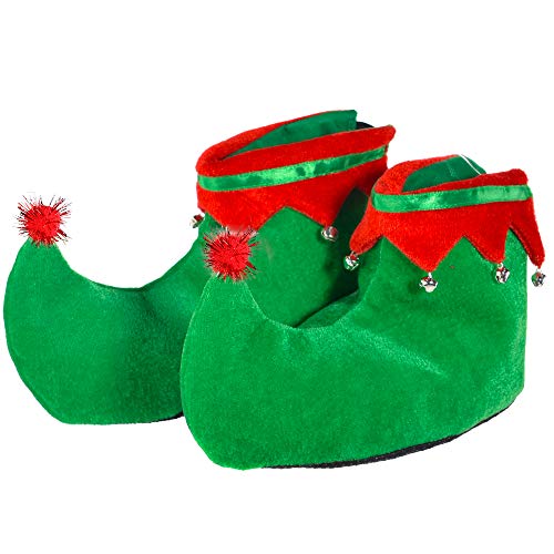Skeleteen Red Green Elf Slippers