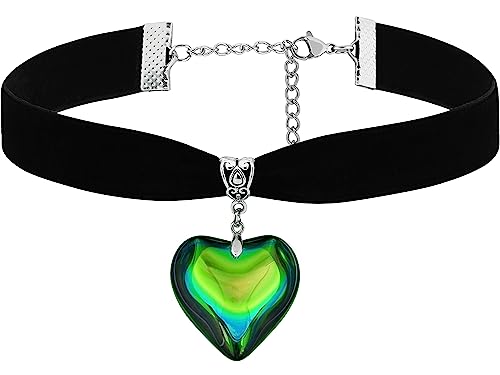 Sacina Black Heart Choker, Heart Necklace, Gothic Goth Vintage Necklace, Valentine Gift, Christmas Jewelry Gift for Women