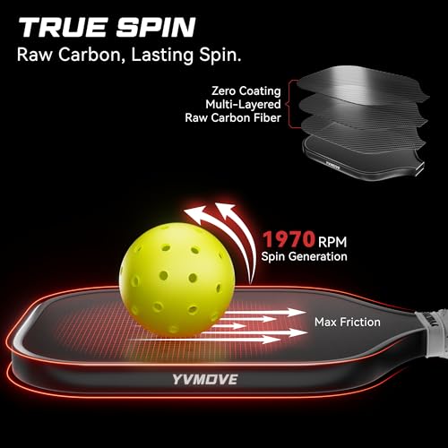 Image of Pickleball Paddles | USAPA Approved | Raw Carbon Fiber Face | Max Control & Effortless Power | 16MM Core Anti-Shock | Intermediates to Pros