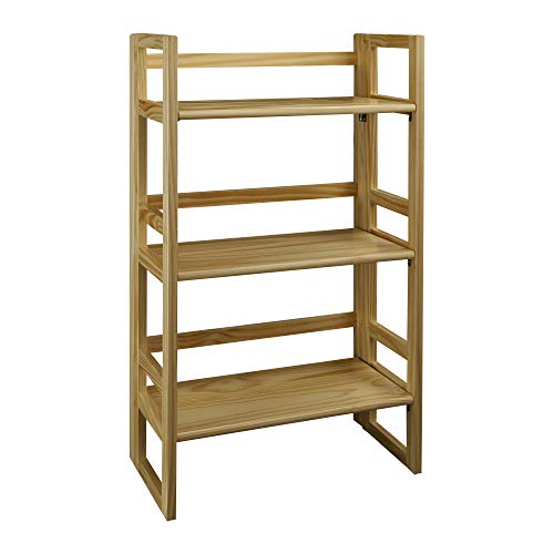 Image of Casual Home 3-Shelf Student 20.75 inch Wide Folding Bookcase, Natural (New)