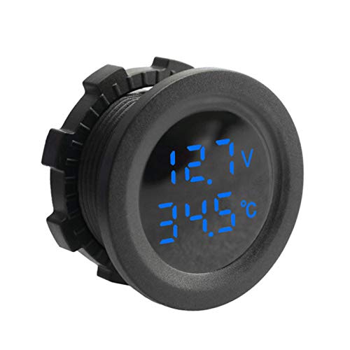 ROSEBEAR Moniteur Numérique de Compteur de Température de Voltmètre de Batterie de Moto de Voiture pour Les Véhicules 12V