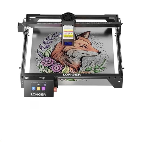 LONGER Neuer Upgrade Lasergravierer, Laserschneider, Gravurgeschwindigkeit bis zu 24.000 mm/min, 3,5” Farb-Touchscreen, App-Offline-Steuerung, DIY-Gravierwerkzeug für Metall/Glas/Holz.