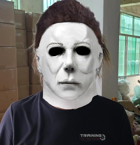Lamzzp Halloween Mask Scary Halloween Latex Full Head Masks Costume Horror Movie Face,Headgear With Hair Original Mask thumb #1