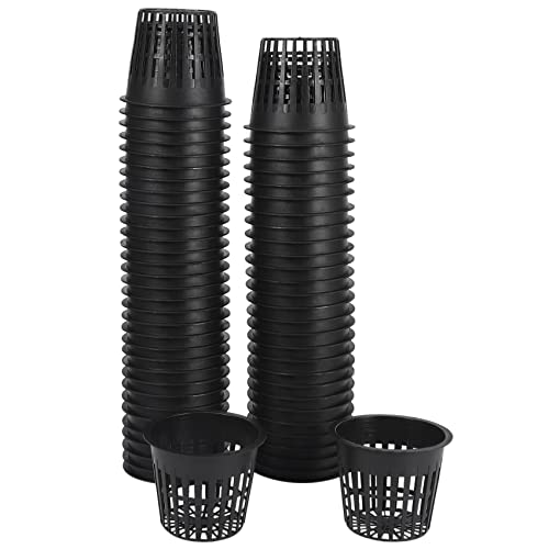 Yuemsh Packung mit 60 Tassen aus Netz, 3 Zoll, geschlitzt, aus Lippennetz, breiter Pflanzenfilter im Topf, Korb für Hydrokultur Cover