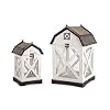 145 Set of 2 Barn Lanterns White Brown