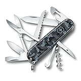 VICTORINOX(ビクトリノックス) ハントマン ネイビーカモフラージュ スイス・アーミー ナイフ 多機能 防災グッズ 登山 ハイキング キャンプ はさみ のこぎり付き 15機能を搭載したスイス製マルチツール 小型 コンパクト 十徳 【国内正規品】 1.3713.942