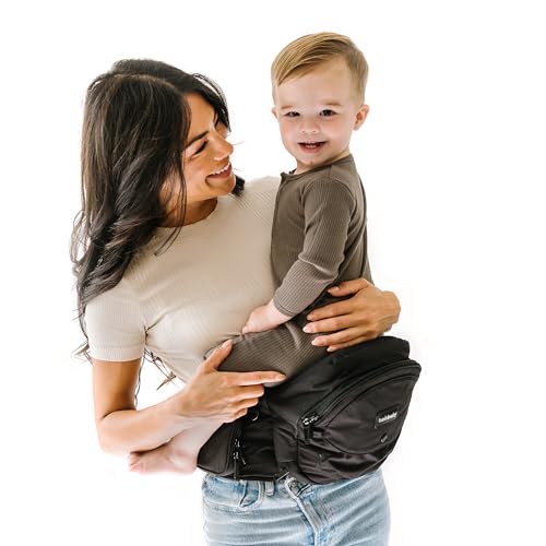 Tushbaby – Safety-Certified Hip Seat Baby Carrier – Mom’s Choice Award Winner, Seen on Shark Tank, Ergonomic Carrier & Extenders for Newborns & Toddlers (Carrier, Black)
