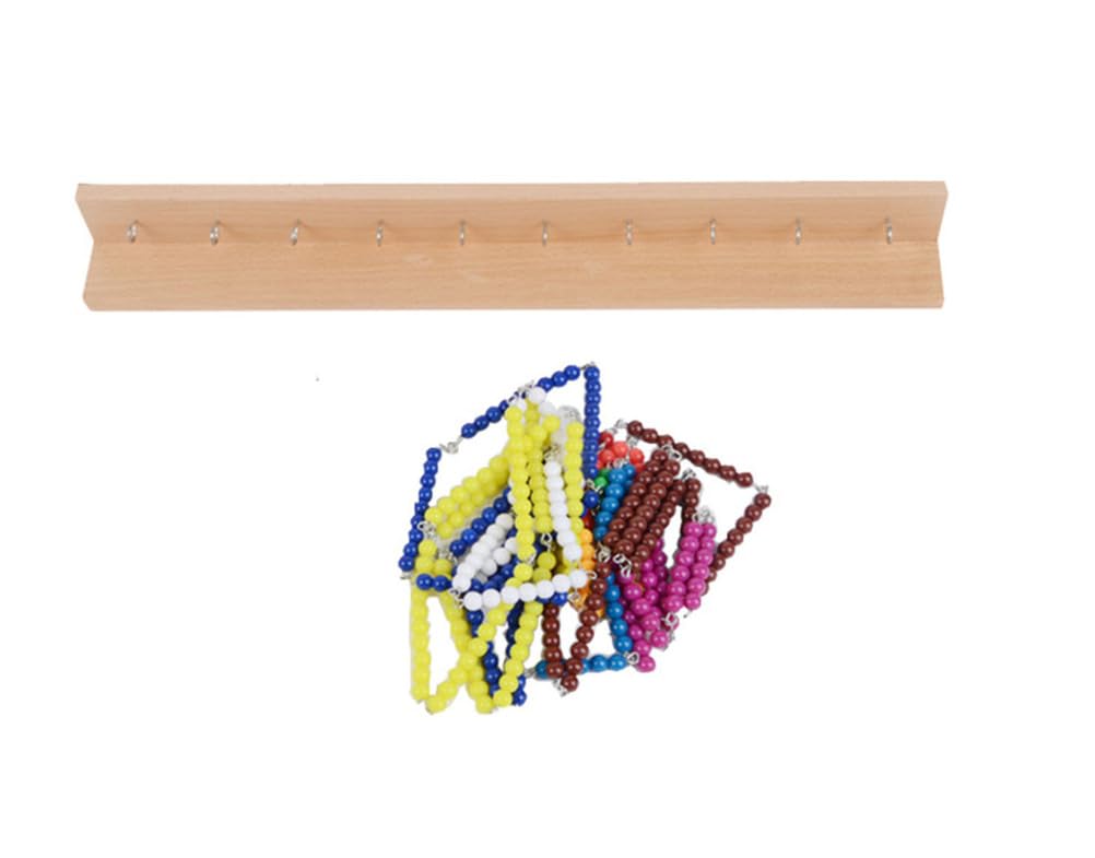 Montessori - Juego de cadena de cuentas cuadradas, manipulador de matemáticas para contar saltos y aprender cuadrados