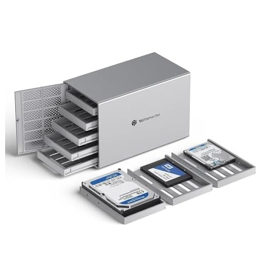 Yottamaster Aluminio Carcasa Externa Raid para 5 Discos Duros de 3.5"/2.5" SATA HDD/SSD, con función Raid 0/1/3/5/10/SPAN/JBOD/PM, USB3.0 5Gbps