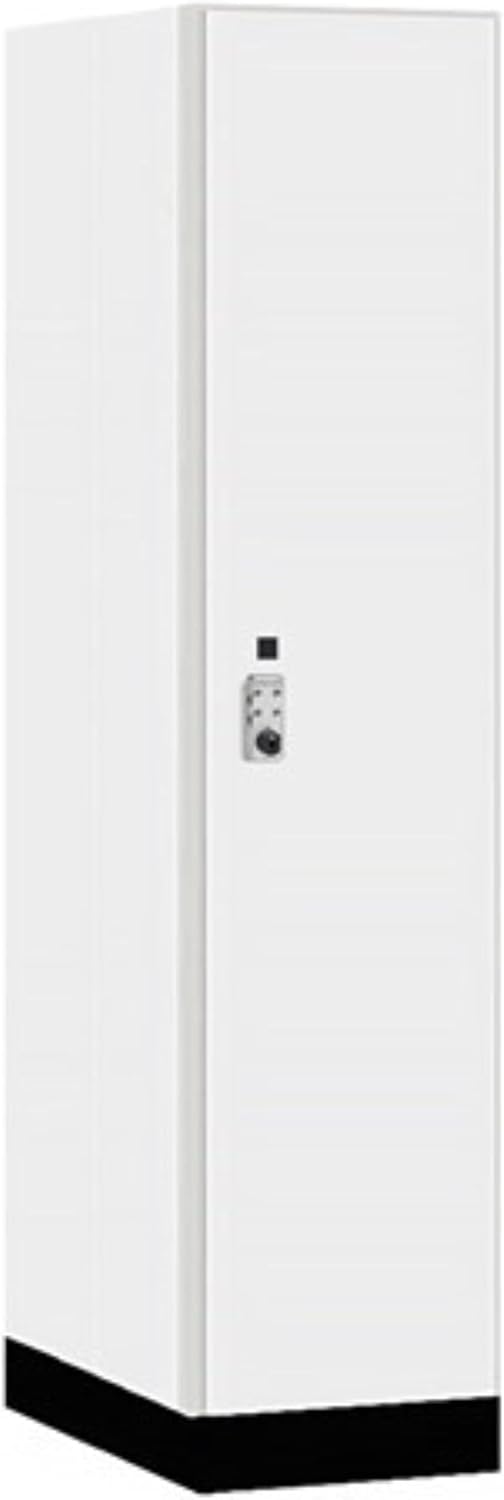 Salsbury 18" Wide Premier Wood Locker-Single Tier-1 Wide-6 Feet High-24 Deep-Arctic White-Silver Resettable Combination Locks