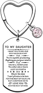 JMIMO Daughter Gifts Daughter Keyring from Dad Mun Daughter Birthday Gifts Graduation Christmas Inspirational Gift