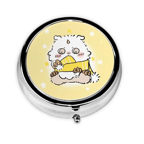 ピルケース ちいかわ あのこ 薬ケース 薬箱 薬整理ケース 錠剤入れ 薬入れ 丸型 3仕切り かわいい おしゃれ 折りたたみ式 軽量 耐久性 密閉 遮光 防湿 飲み忘れ防止 携帯便利 コンパクト 旅行用