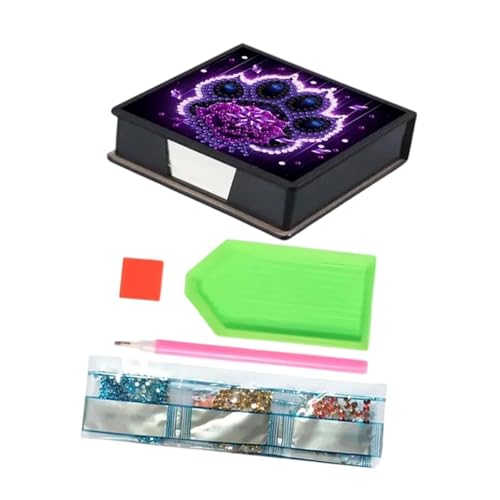 a aternee ダイヤモンドペインティングキット ノートボックス メモ帳ホルダー クリエイティブ 面白いギフト 付箋ホルダー ダイヤモンドアート DIY クラフト 大人 オフィス用, Style H