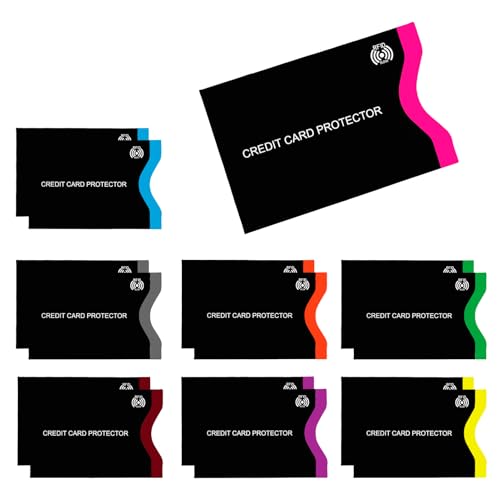 15 Piezas Fundas Protectoras RFID para Tarjetas de Crédito y Pasaportes, Bloqueo Efectivo de Señales RFID, RFID de Blocker Bloqueo RFID Tarjeta de Protección, Protectores de Tarjetas de Crédito