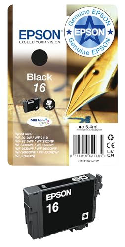 Epson 16 Black Pen & Crossword, Genuine, DURABrite Ultra Ink