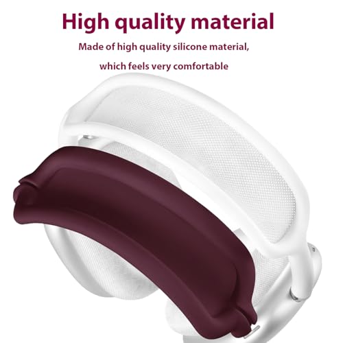 3 in 1 Silicone Case Cover for AirPods Max Headphones, Anti-Scratch Ear Pad/Ear Cups/Headband for AirPod Max, Accessories Silicone Protector for Apple AirPods Max (Plum) by TUNYINSH - Image 5