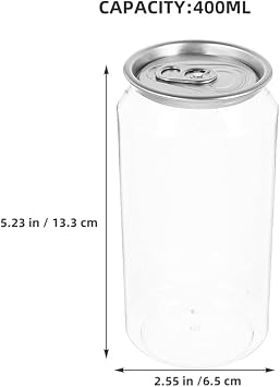 PRETYZOOM 12 Pack Clear Beverage Bottles with Caps Leakproof Reusable Juice Containers for Smoothie Milk Soda Single-Serve Drinks Travel Picnic Home Storage