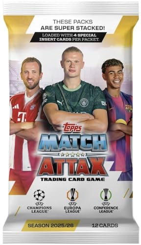 Topps Match Attax Single Pack of 12 Cards 25/26 2026 Soccer Cards