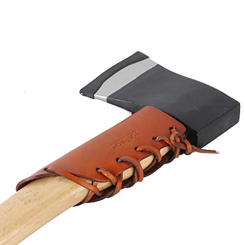Tourbn Tourbon Genuine Leather Hammer Holder Hatchet Holster Loop Handle Guard Axe Collar(One Set), Reddish Brown #TOP4