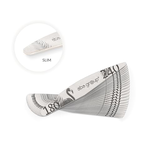 Aba Group Limas de uñas 180/240 Alas Slim Flamingo, profesional, alta calidad, desechables, juego de 25 unidades