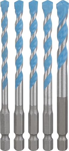 Bosch 5X Expert HEX-9 Multi Construction Drill Bit Set (for Concrete, Soft Ceramic Tiles, Ø 5,5, 6,0, 6,0, 7,0, 8,0 mm, Professional Accessory Impact Drill/Driver, Drill Drivers)
