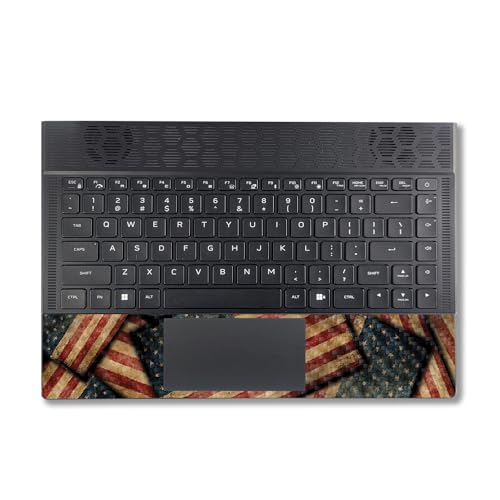 Image of MightySkins Carbon Fiber Skin Compatible with Alienware X14 R2 (2023) Full Wrap Kit - Vintage American | Protective, Durable Textured Carbon Fiber Finish | Easy to Apply | Made in The USA