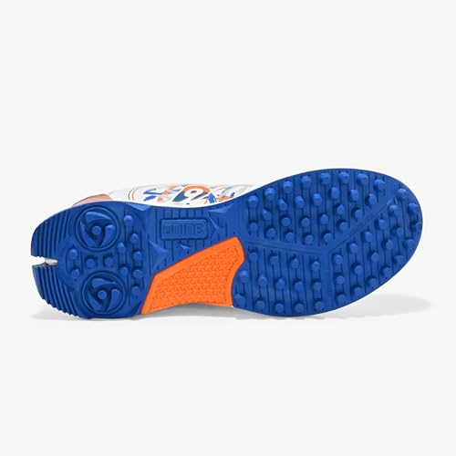 Image of DNINE Champion Mens Rubber Studs Cricket Shoes Orange /Blue /White & Orange /Black /White