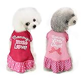 vestidos de gatos para niñas Estilo bonito: el bonito patrón impreso de amor y ángel es diferente y moderno, lo que es muy adecuado para el verano. Vestido floral rosa con un encantador volante alrededor de la parte inferior, hace que tu mascota se convierta en princesa