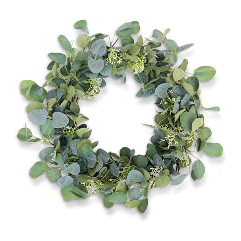 HomeKaren Eucalyptus Wreath for Front Door Cover