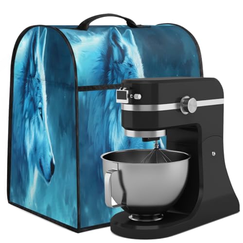 Coffee Maker Cover Animal Wolf Kitchen Appliance Covers Small Appliance Covers Blender Cover Juicer Cover Dust Covers for Kitchen Appliances with Top Handle and Pockets,Washable,C67