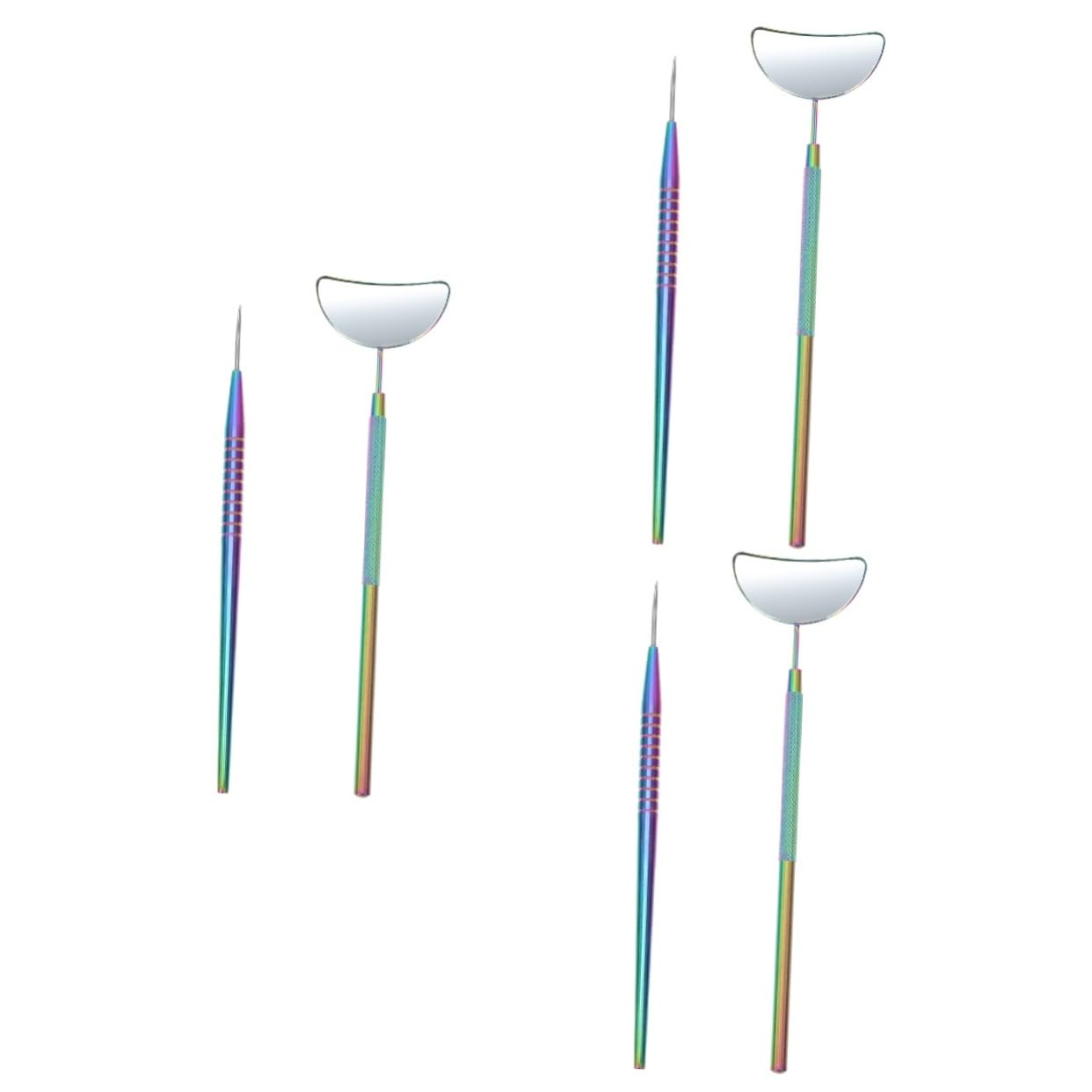 FRCOLOR 3sets Strumenti Per Extension Ciglia Inossidabile Con Specchio e Bastoncino Per Bellezza Per Uso Personale e Professionale Salone