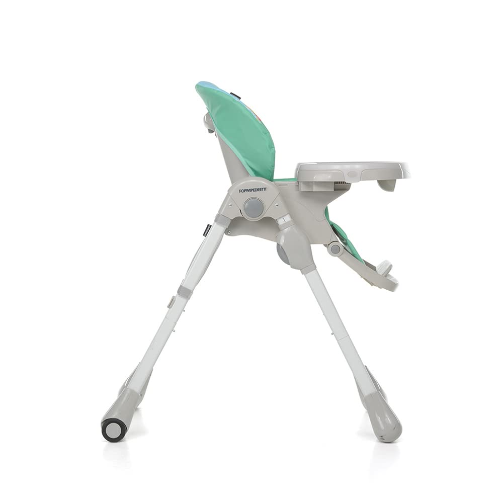 Foppapedretti Seggiolone Meeting, bambini da 6 mesi a 3 anni (fino a 15 Kg), Seduta/Poggiapiedi/Schienale Regolabili, Cesto Porta Oggetti, Stabile e Confortevole, con Imbottitura Lavabile, Spring