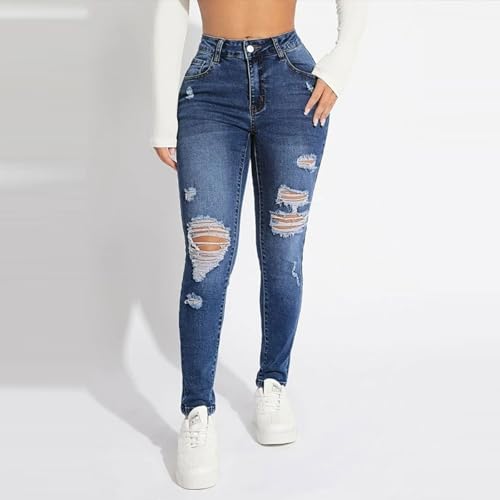 Women's Jeans Mid Rise Bootcut Jeans Ripped Stretchy Flare Pants Lightweight Tummy Control Straight Leg Denim Jean3