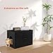 Dwanton Litter Box Enclosure, Cat Litter Box Furniture Hidden, Reversible Entrance Can Be on Left or Right Side, Wooden Cat Washroom Indoor, Black, 27.6 Inches
