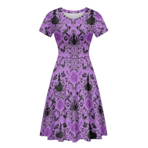 Image of POLERO Sunflower Dress for Women Floral Summer Dresses Short Sleeve Casual Sundresses Midi Dresses