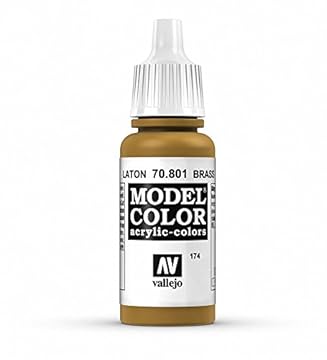 Vallejo VJ70801 Model Color 17 ml Acrylic Paint - Metallic Brass