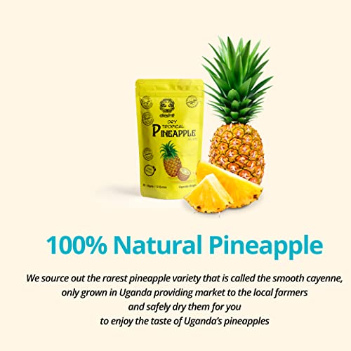 Akshit Organic Dried Pineapple 1.2 Ounce - 3 Resealable Sampler Pack, Dehydrated Pineapple, Unsweetened Dried Pineapple, Dried Pineapple No Sugar Added, Gluten Free Healthy Dried Fruit Snacks For Kids And Adults, Vegan, Non Gmo | #TOP1