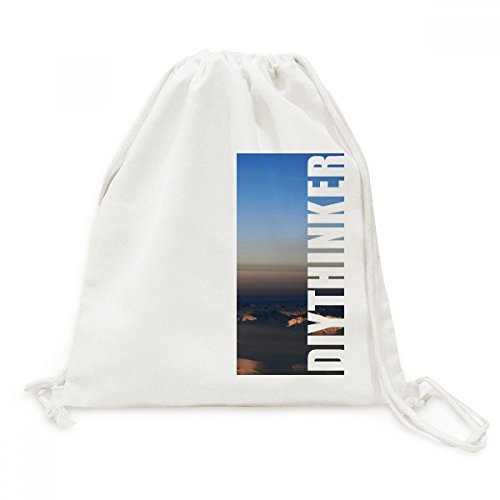 Sac à dos en toile léger contre l'encombrement avec cordon pratique et motif nature