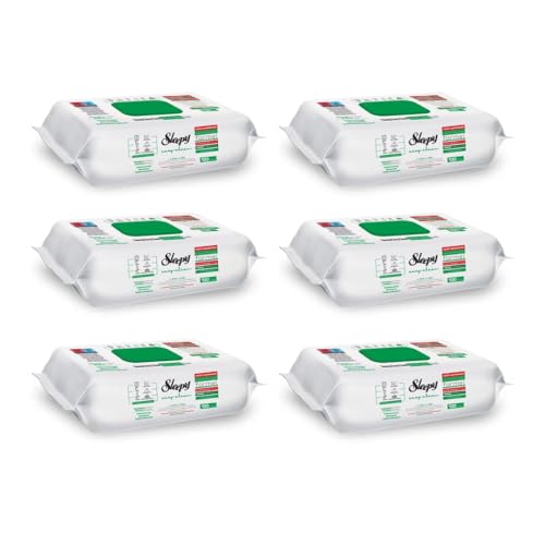 Sleepy Easy Clean – Pack de 6 toallitas de limpieza (verde, 6 × 100 unidades, fórmula de jabón blanco), brillo sin rayas en todas las superficies
