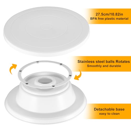 Tortenplatte, Drehbarer Tortenständer, Kuchen Drehteller Dekorations Kits, Cake Decorating Turntable mit Kuchenschabern, Tortenspachtel Glätter, Spritzbeuteln Spritzspitzen, Tortenzubehörset