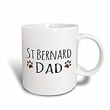 3dRose St Bernard Dog Dad Mug, 15 oz, Ceramic