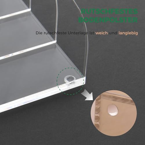 AIMOLLY Acryl Stehsammler B5, Zeitschriftenhalter aus Acryl, Aktenmagazinhalter mit 4 Fächer, Schreibtisch-Organizer für Büro-Organisation und Aufbewahrung, Schreibtisch-Organizer für School Office