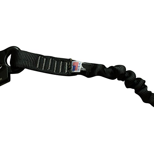 Image of Fusion Tactical ProGlide Military and Police Helo Lanyard - 4ft Elastic Bungee, 23kN - Black, 48 inches