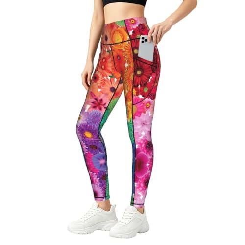 Leggings de fitness para mujer mallas florales del gimnasio a la calle
