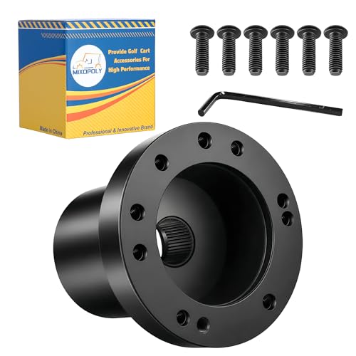 MIXOPOLY Golf Cart Steering Wheel Hub Adapter fits EZGO TXT/RXV Model Black and Anti-rust