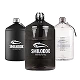 Smilodox Unisex Trinkflasche Schwarz 3,78 Liter für Sport, Fitness, Gym und Training die Wasserflasche für Unterwegs, Color:Schwarz