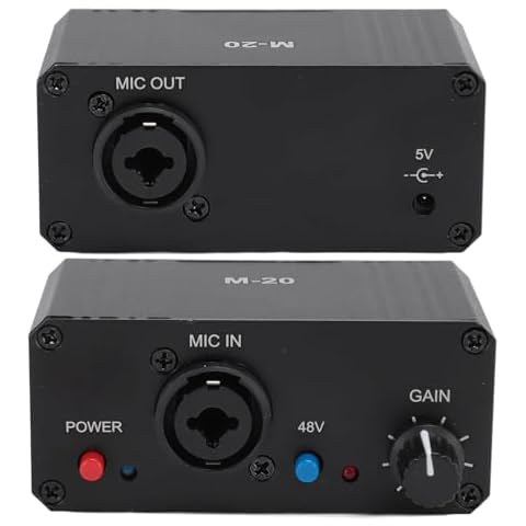 High Gain Mic Preamplifier with 48V Power Cover