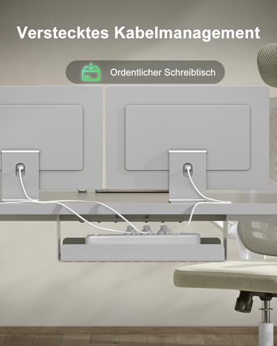 Devoko Höhenverstellbarer Schreibtisch 160x80cm mit Typ-C Ladeanschluss, Schreibtisch Höhenverstellbar Elektrisch… – Ansicht 6