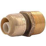 SharkBite U116LFA 1/2-Inch by 3/4-Inch MNPT SharkBite Lead Free Reducing Connector,Brass